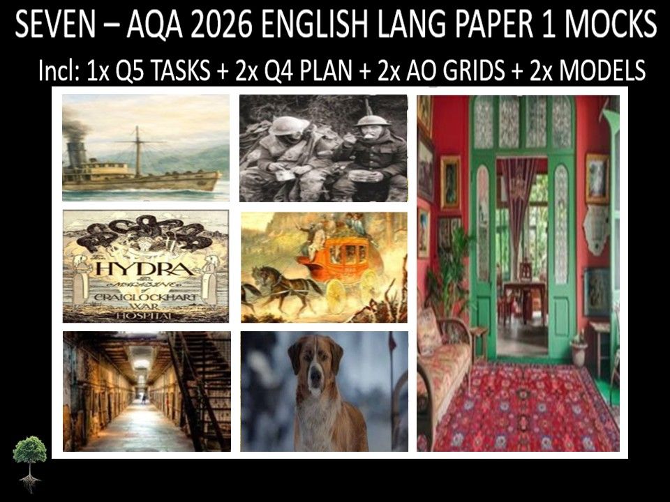 SEVEN - AQA PAPER 1 | 2026 FULL MOCKS | Q5 TASKS | Q4 PLAN | AO GRIDS | MODELS