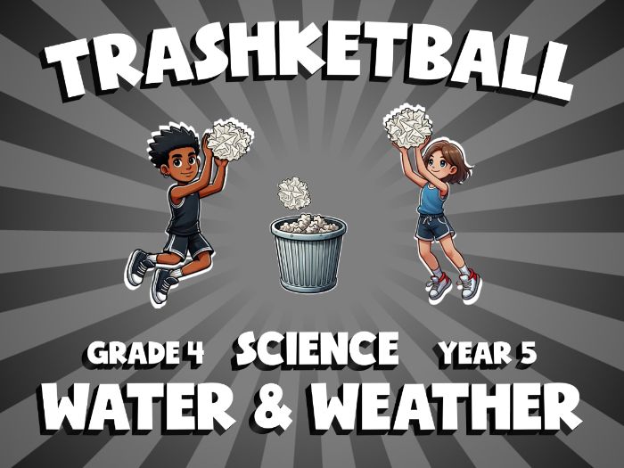 Water & Weather TRASHKETBALL Science Game | No-Prep Year 5 Review Activity