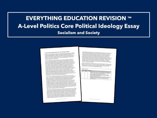 A-Level Edexcel Politics Core Political Ideology Level 5 Model Essay – Socialism (Society)