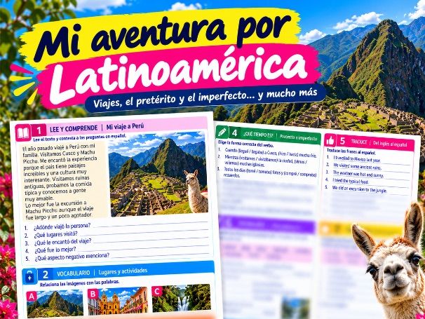GCSE Spanish Holidays & Travel Revision Worksheet | Latin America, Past Tenses & Translation
