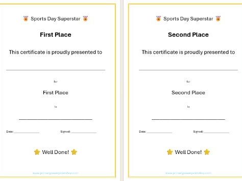 FREE Sports Day Certificate for KS1 & KS2