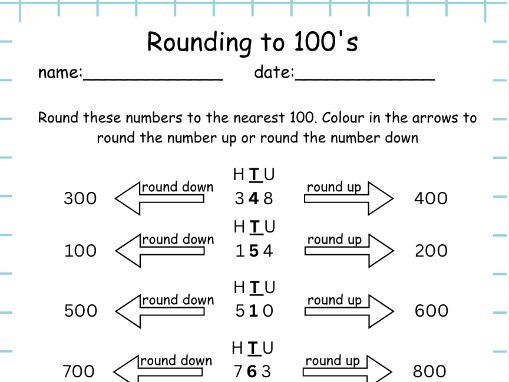 Rounding to the Nearest 100 Worksheets