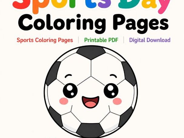 Sports Day Coloring Pages | Sports Coloring Pages | Printable PDF | Digital Download
