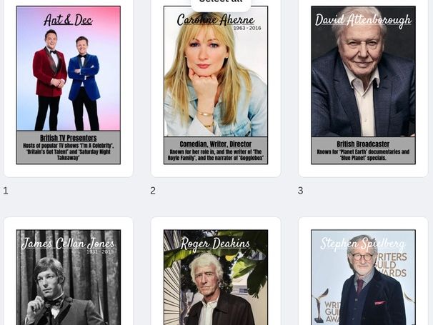 Famous People in Media Display Posters
