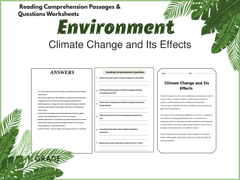 Reading Comprehension Challenge: Climate Change & Its Effects