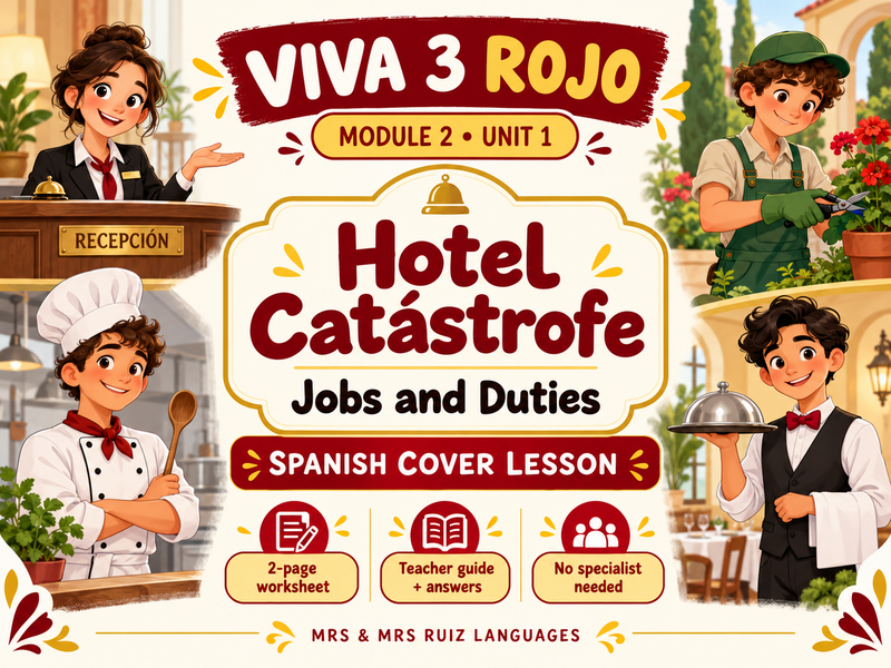 KS3 Spanish Cover Lesson | Viva 3 Rojo Module 2 Unit 1 | Hotel Catástrofe