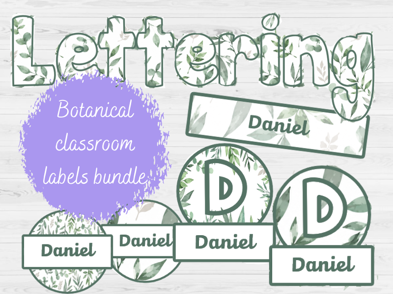 Classroom Decor Labels - Botanical Theme