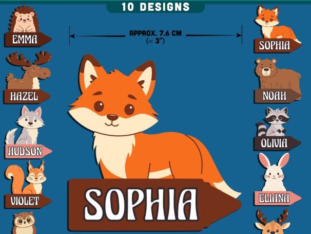 Autumn Animal Name Tags, Editable Locker & Cubby Labels, Woodland Classroom Decor