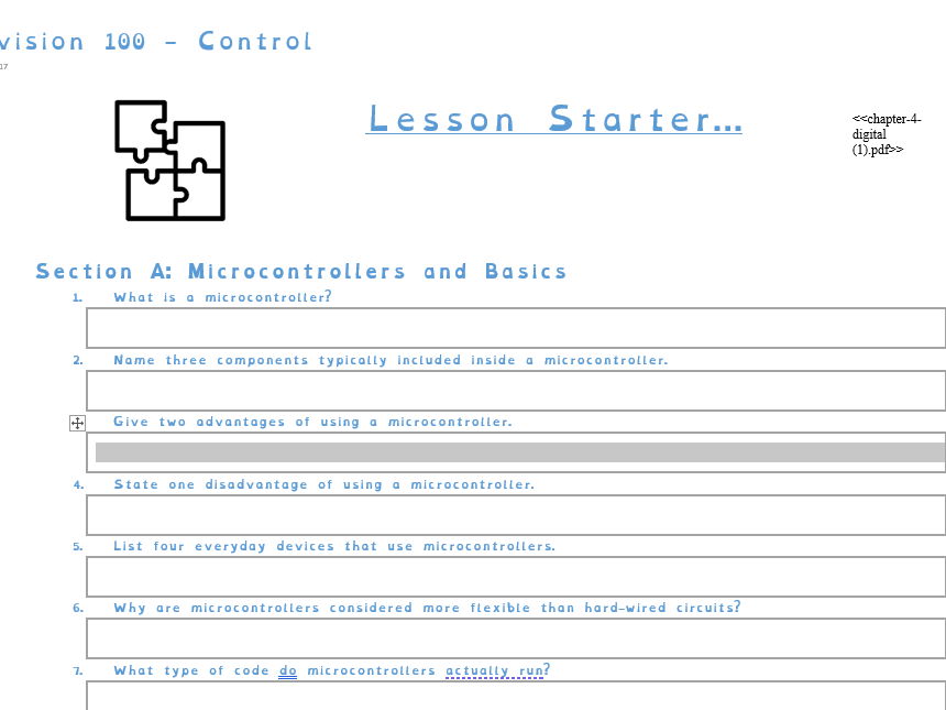 GCSE Electronics – Control Circuits | 100 Revision Questions & Answers