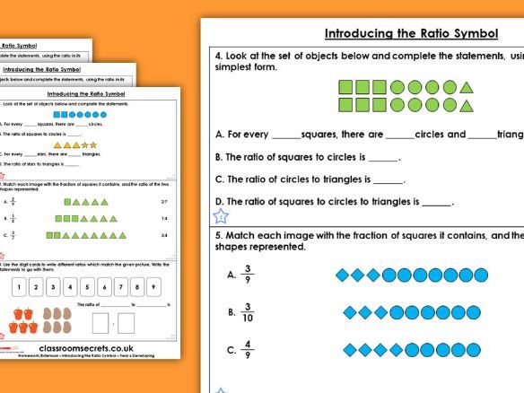 year 6 introducing the ratio symbol spring block 6 maths homework