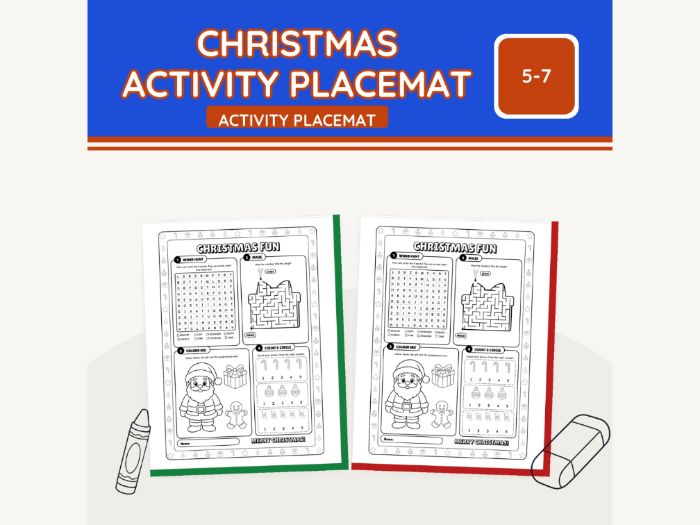 Christmas Activity Placemat Puzzles | 2 pp