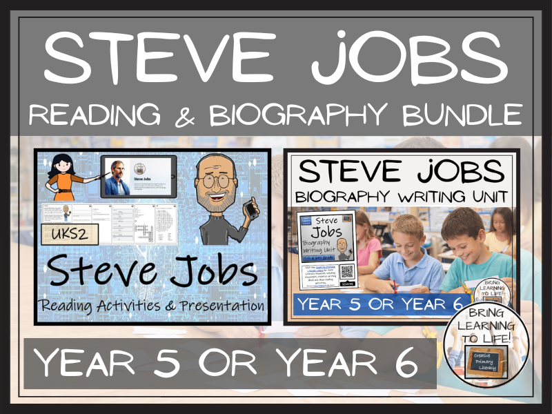 Steve Jobs Reading Comprehension & Biography Bundle | UKS2