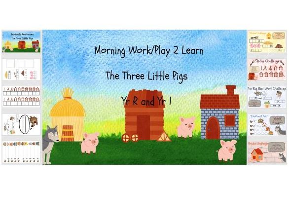 3 Little Pigs Play 2learn/Morning work
