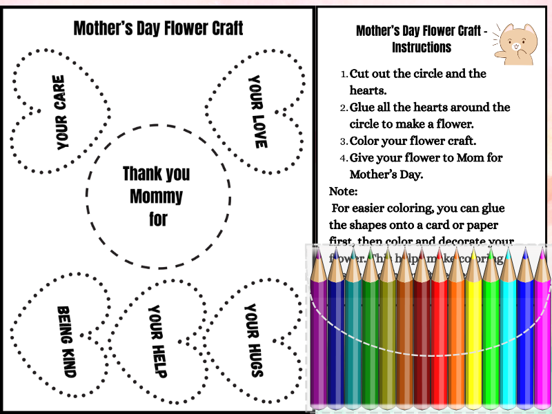 Mother’s Day Kids Crafts & Coloring Pack