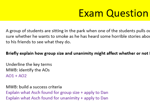 2025 spec AQA Psychology conformity Asch
