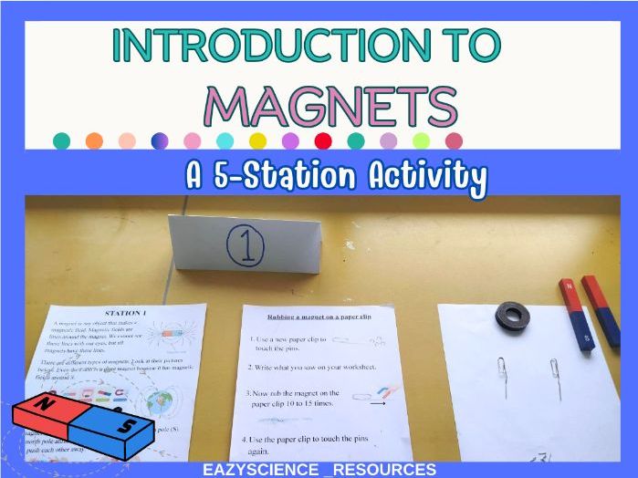 Magnets,Electronmagnets & Fields Station Activity for Middle School (Grd. 6-9 )