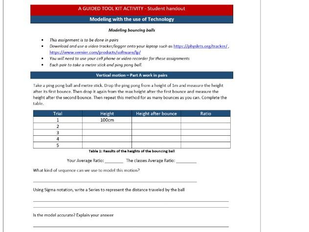 Modeling Geometric Series and Quadratics functions - Part A