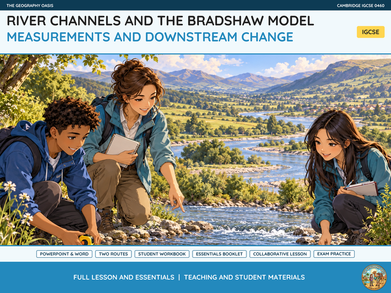 River Channels and the Bradshaw Model | IGCSE Geography | PowerPoint and Word