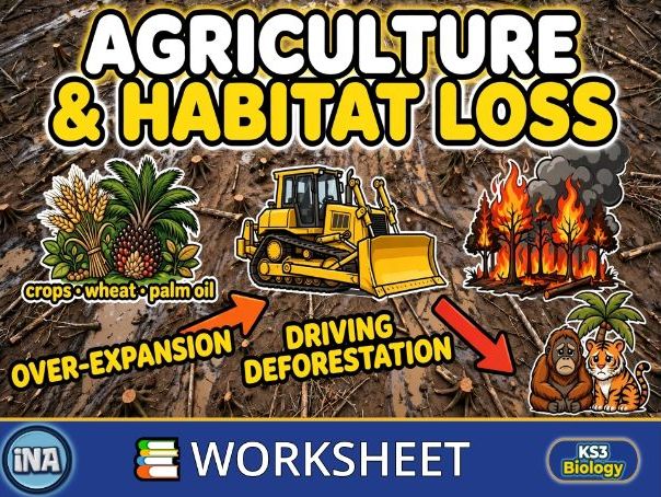 Agriculture and Habitat Loss - KS3 Biology Worksheet