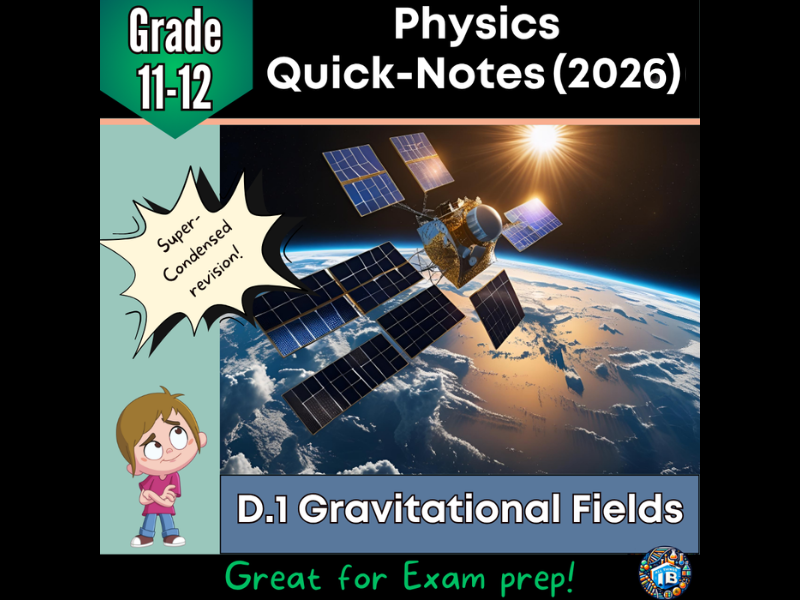 IB DP Physics: D.1 Gravitational Fields – Condensed Topic Revision Notes (2026)