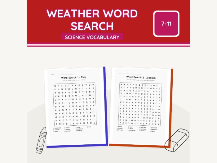 Weather Word Search KS2 Science | 7 Sheets