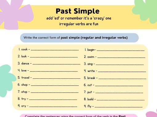 Past Simple - Free Handout | Teaching Resources