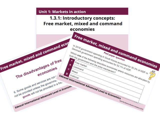 Free market, mixed and command economies : 1.3.1 Introductory concepts: The Nature of Economics