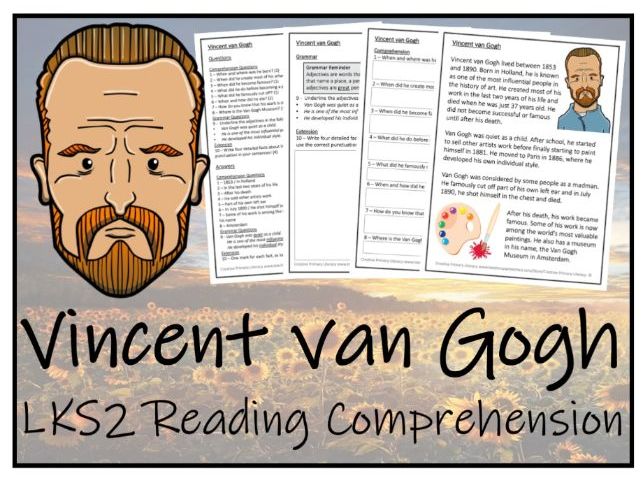 LKS2 Vincent van Gogh Reading Comprehension Activity