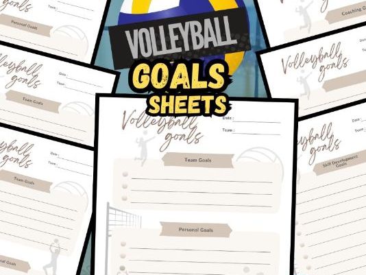 Volleyball Goals Sheet Bundle | 7 Printable PDF Goal Trackers + Editable Canva Template