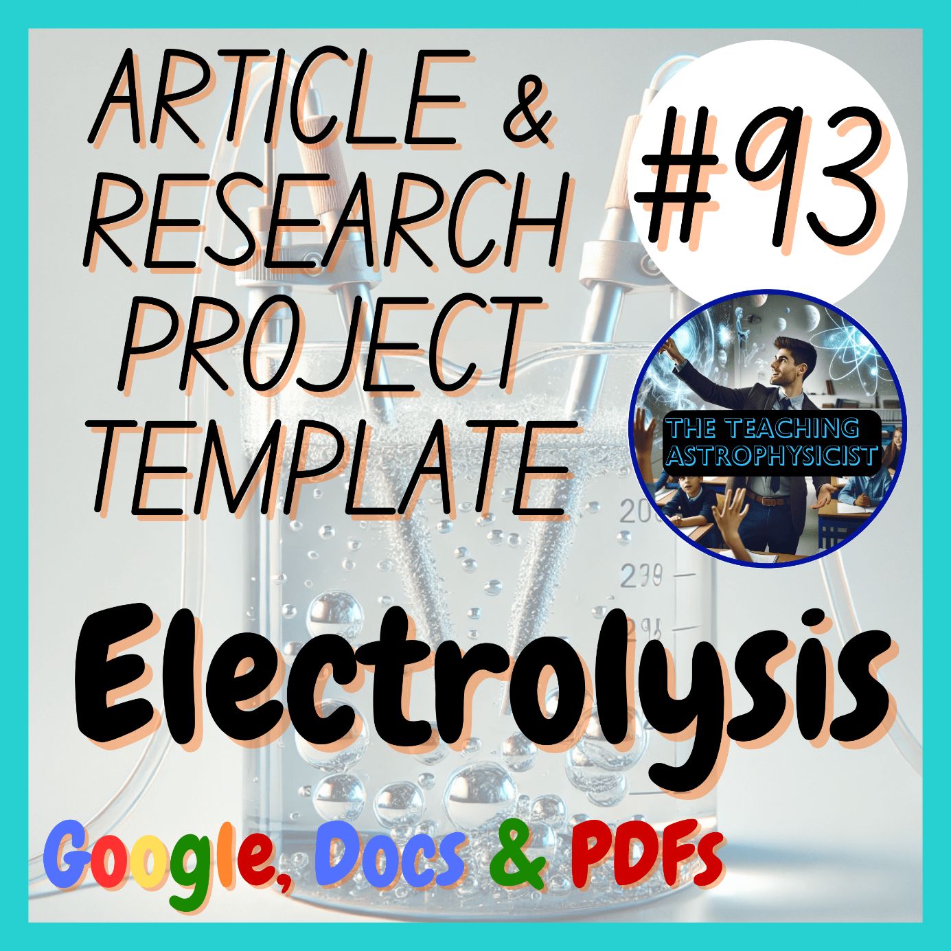 Electrolysis Article + Research Project Template (Webquest) Digital + Printable