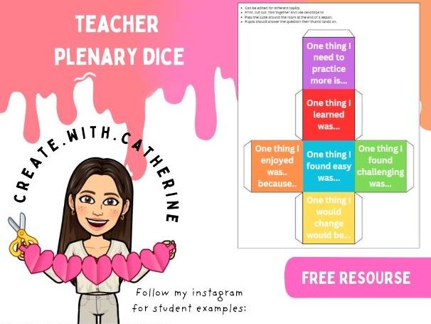 Plenary Dice teaching resource - create.with.catherine