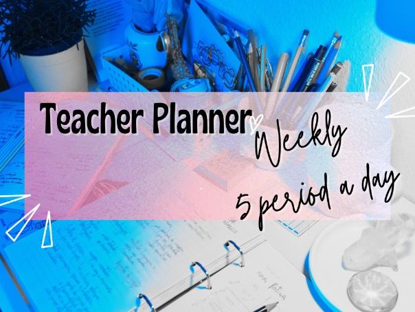 Teacher Planner / Daybook / Weekly Spread / 5 period day