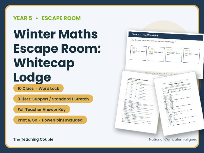 Winter Maths Escape Room | Year 5 Review | Whitecap Lodge
