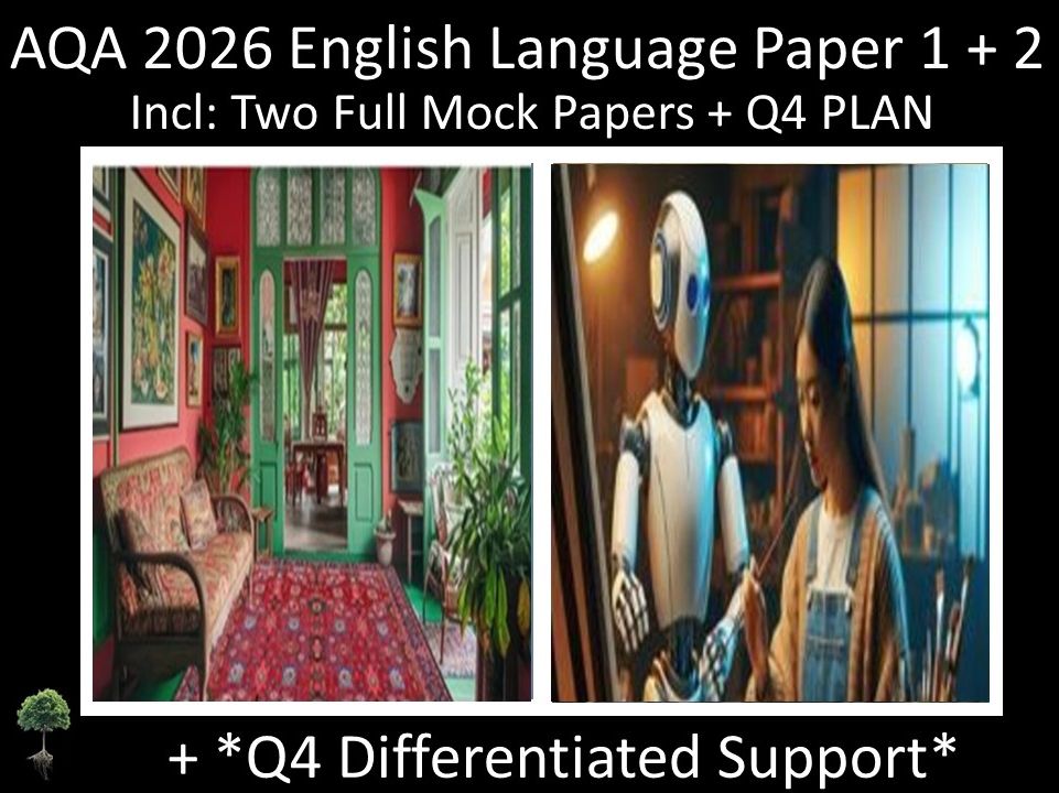 Two AQA GCSE English Language Paper 1 + 2 Mocks | Q4 Differentiated Support