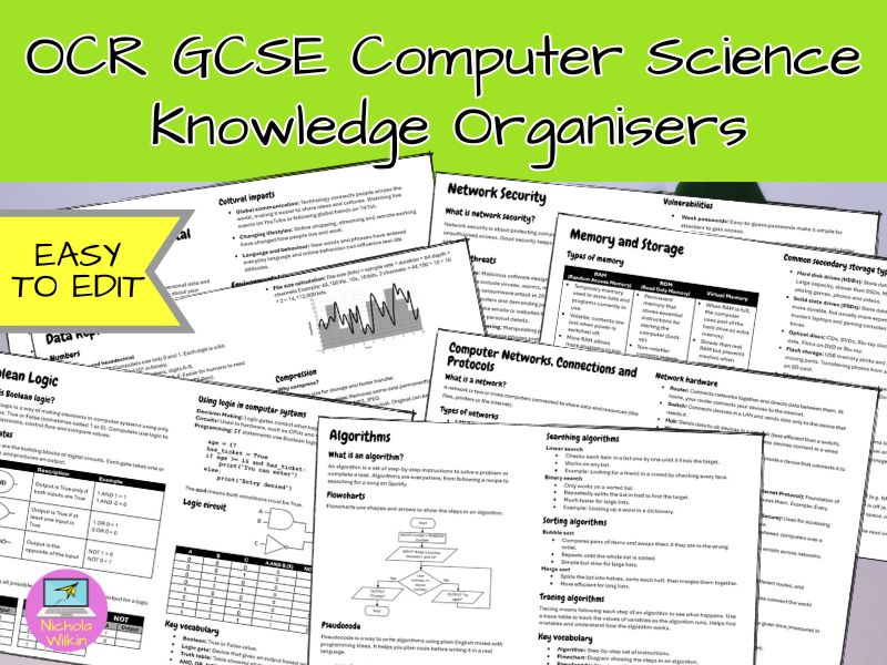 Knowledge Organisers OCR GCSE Computer Science (J277)