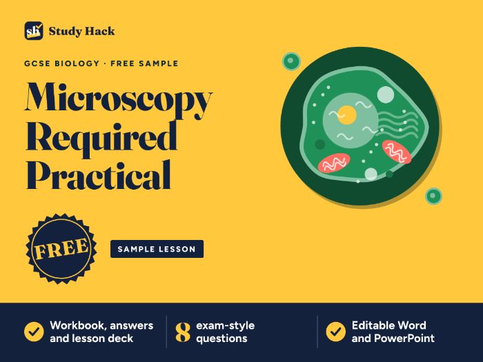 FREE GCSE Biology Required Practical Sample: Microscopy lesson ...