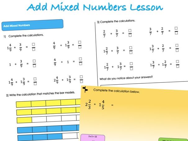 Year 6 Fractions - Add Mixed Numbers Lesson