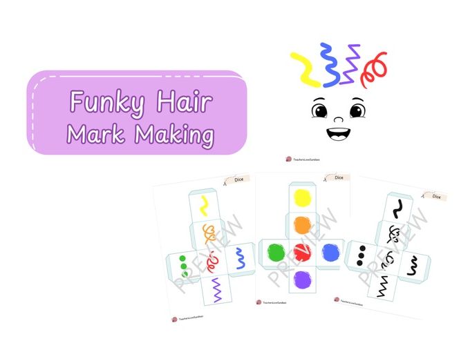 Funky Hair Rainbow Mark Making