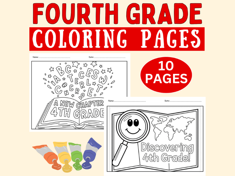 First Week of 4th Grade Coloring Pages – Fourth Grade Classroom Activities