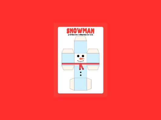 Printable Paper Snowman Template | Craft Activity for EYFS, KS1 & SEN | Cut and Assemble Work