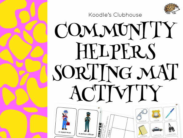Community helpers sorting mat activity
