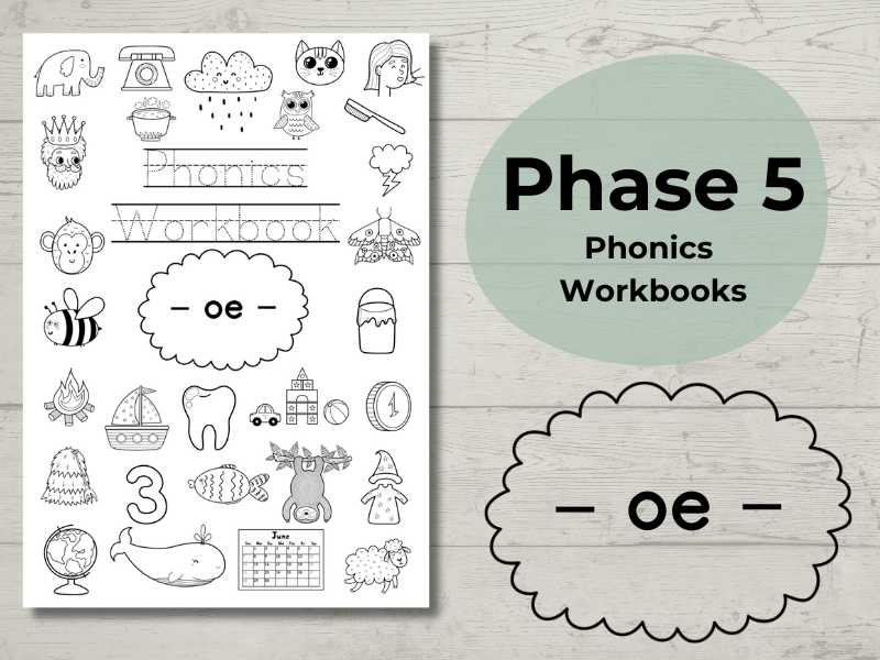 Phase 5 Phonics Workbook oe sound