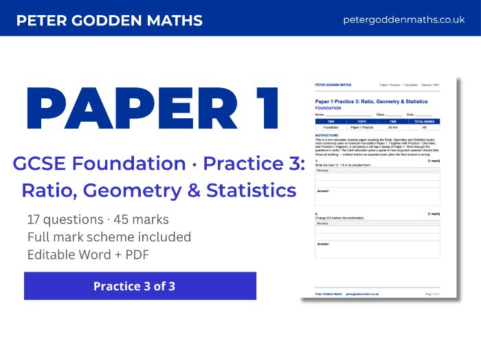 Foundation Paper 1: Ratio, Geometry & Stats