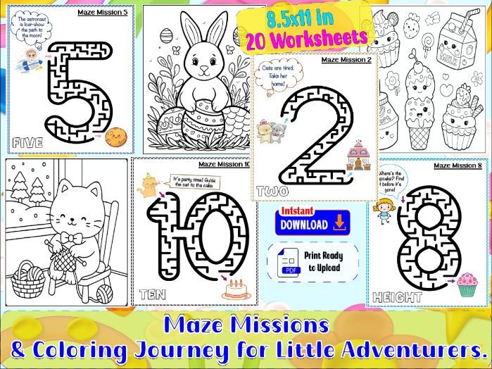 Maze Missions & Coloring Journey for Little Adventurers.