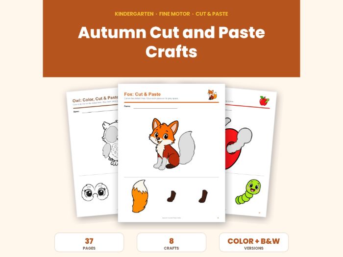 Autumn Cut and Stick Activities for EYFS