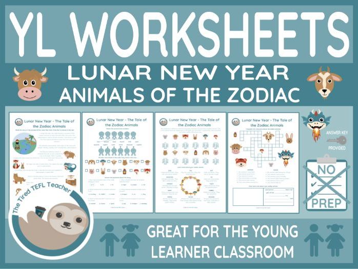 ESL Young Learner Lunar New Year Worksheets - Animals of the Zodiac (A1-A2)