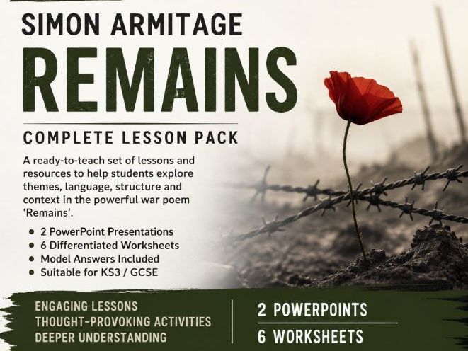 Remains by Simon Armitage | GCSE Poetry Lesson Pack