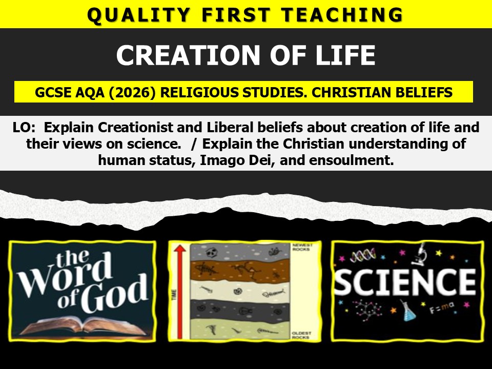 CREATION OF LIFE. CHRISTIAN BELIEFS. 2026