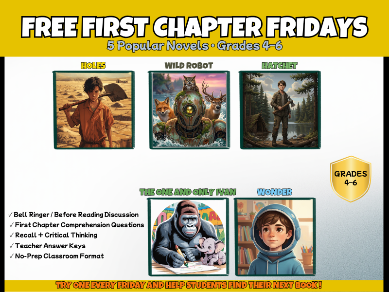 First Chapter Fridays FREE | Reading Comprehension Activities | Years 4-6 KS2 English