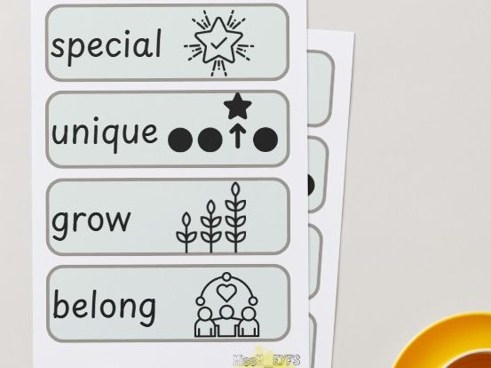 All About Me Vocabulary Cards | EYFS |